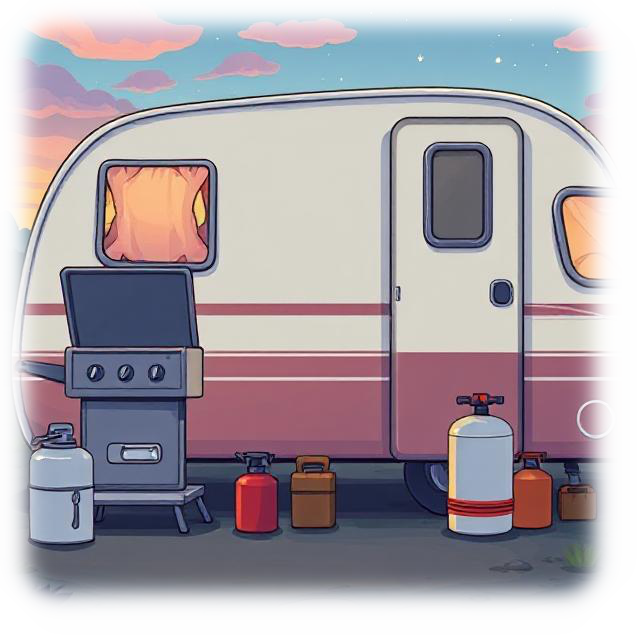 Caravan and gas-stove
